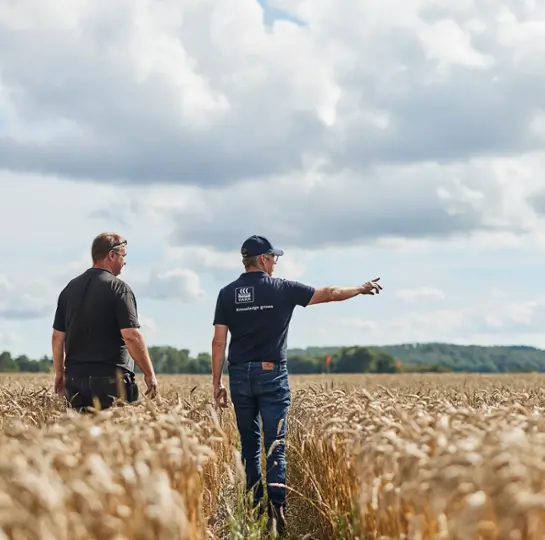 Agronomist and Farmer in a field